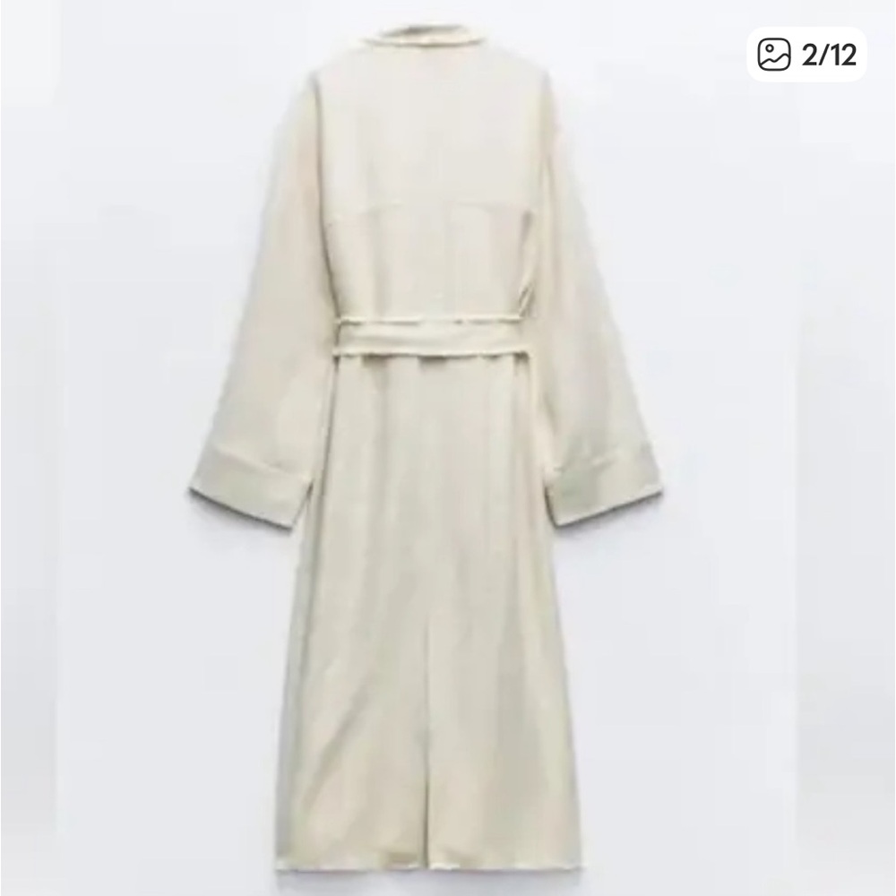 NWOT Zara Linen Trench XS-S - Picture 2 of 10
